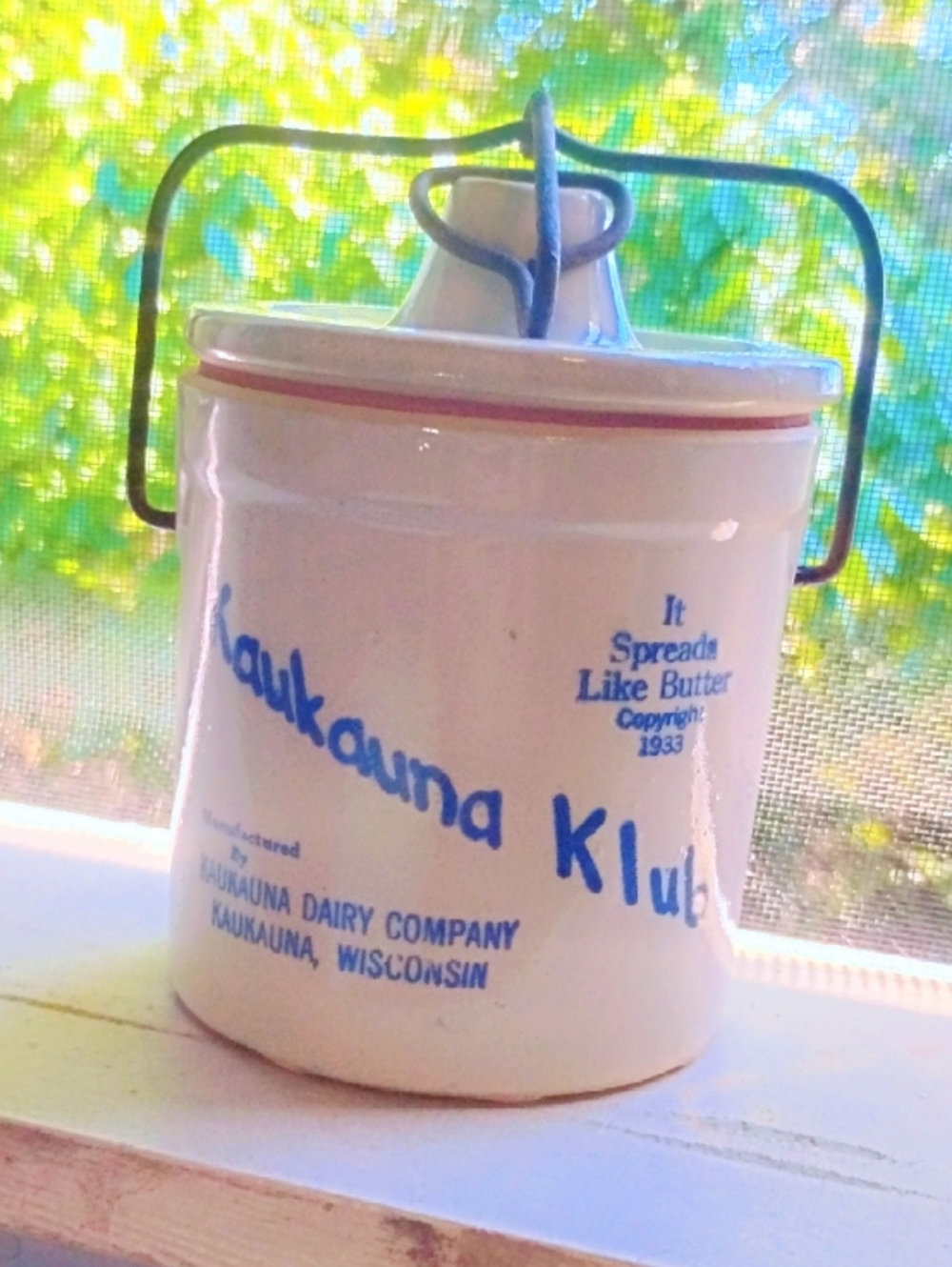 Vintage Kaukauna Klub Original Crock Stoneware W/Lid